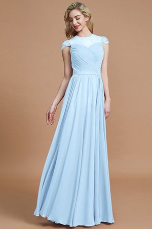 Robe demoiselle d'honneur naturel avec chiffon ligne a de princesse jusqu'au sol - Photo 23