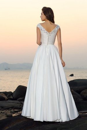 Abito da Sposa Medievale con Perline Lusso con Applique Senza Maniche - Foto 2