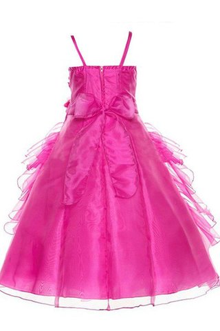 Robe de cortège enfant de lotus bretelles spaghetti manche nulle ligne a en organza - Photo 2