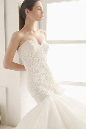 Robe de mariée attirent avec gradins sans ceinture de col en cœur avec sans manches - Photo 3