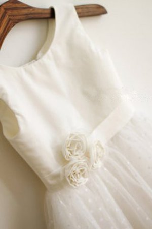 Ärmellos Tüll Normale Taille Prinzessin Blumenmädchenkleid mit Reißverschluss - Bild 3