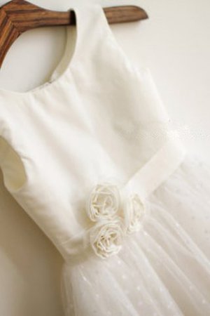 Robe de cortège enfant longue naturel a-ligne de princesse avec fleurs - Photo 3