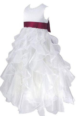 Robe de cortège enfant de lotus avec nœud en satin en organza longueur au ras du sol - Photo 2