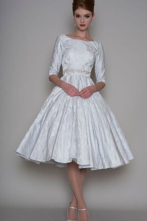 Robe de mariée décontracté elégant col ras du cou textile taffetas avec perle - Photo 1