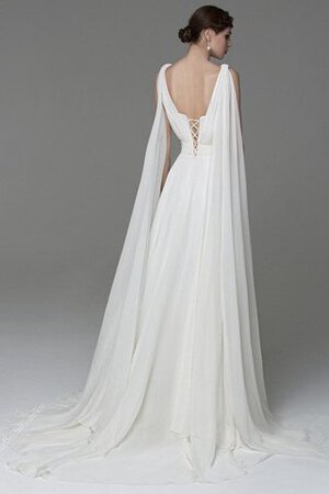 A-Linie bescheidenes extravagantes Brautkleid mit Rücken Schnürung mit V-Ausschnitt - Bild 2