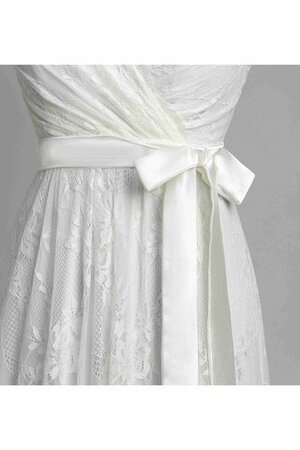 Reißverschluss Spitze stilvolles legeres Brautkleid mit Gürtel mit gekappten Ärmeln - Bild 7