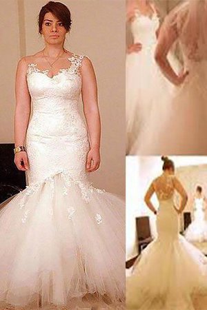 Clasico Vestido de Novia de Corte Sirena en Organza de Tiras anchas - Foto 1