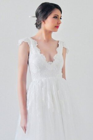 Robe de mariée romantique textile en tulle avec manche courte appliques ligne a - Photo 3