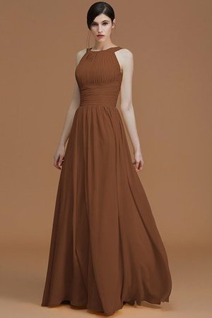 Robe demoiselle d'honneur avec zip a-ligne de princesse en chiffon manche nulle - Photo 9