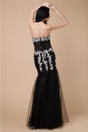 Robe de bal avec sans manches appliques fermeutre eclair en satin avec perle - Photo 2