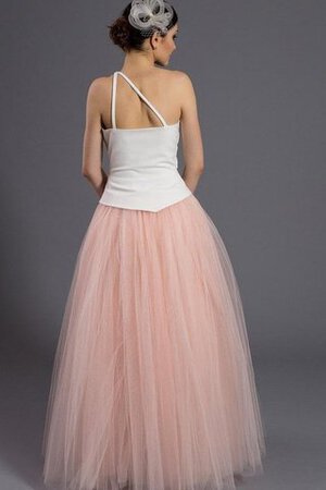 Abito da Damigella Allacciato con Piega A-Line moda Senza Maniche in Tulle - Foto 2