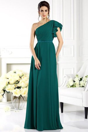 Robe demoiselle d'honneur longue a-ligne de lotus en chiffon avec sans manches - Photo 9