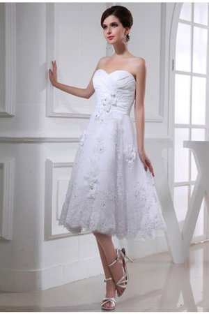 Abito da Sposa A-Line Semplice Alta Vita in Organza Principessa - Foto 1