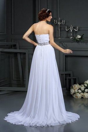 Elegante Vestido de Novia en Gasa de Largo de Escote Corazón de Sin mangas - Foto 2