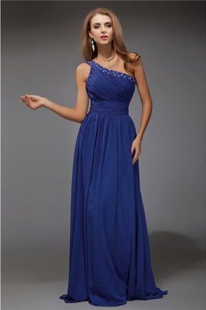 Normale Taille one Schulter Chiffon Anständiges Abendkleid mit Perlen - Bild 1