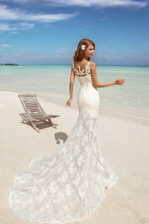 Ärmellos Strand Herz-Ausschnitt bodenlanges luxus Brautkleid mit Rücken Schnürung - Bild 3