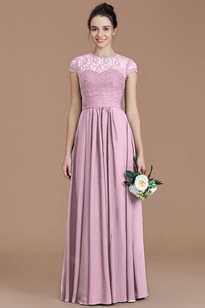 Robe demoiselle d'honneur naturel jusqu'au sol avec chiffon de princesse a-ligne - Photo 28