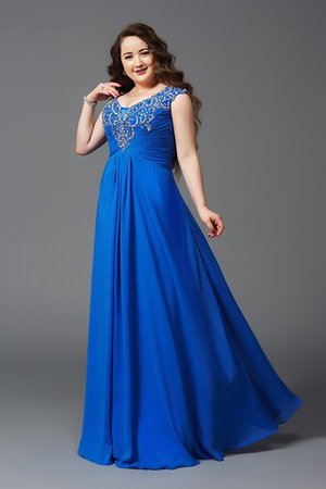 Spaghetti Träger Reißverschluss Empire Taille Chiffon Ballkleid für Übergröße - Bild 5