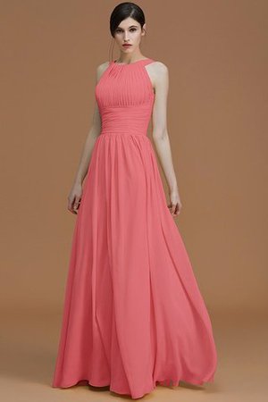 Robe demoiselle d'honneur avec zip a-ligne de princesse en chiffon manche nulle - Photo 34