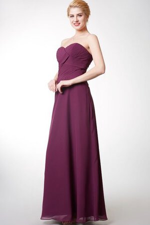 Robe demoiselle d'honneur chic manche nulle col en forme de cœur avec zip en chiffon - Photo 3