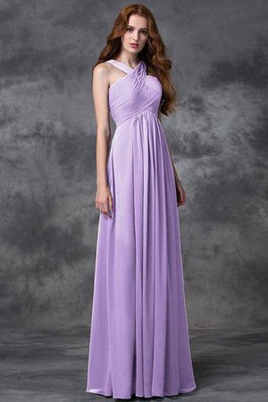 Robe demoiselle d'honneur longue avec zip ruché avec sans manches avec chiffon - Photo 18