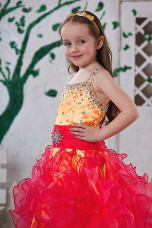 Robe de cortège enfant avec perle a-ligne de lotus avec fleurs - Photo 3