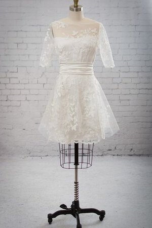 Halbe Ärmeln Outdoor durchsichtige Rücken Tüll konservatives glamouröses Brautkleid - Bild 1