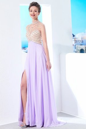 Robe de soirée fermeutre eclair de princesse a-ligne de col haut avec chiffon - Photo 5