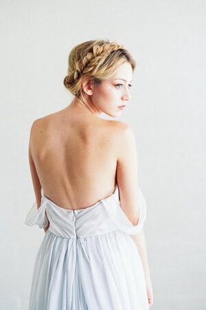 Ärmellos Chiffon A-Line schlichtes Brautkleid mit offenen Rücken mit kreuz - Bild 4