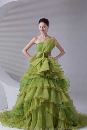 Robe de quinceanera de bustier de lotus avec gradins avec nœud - Photo 1