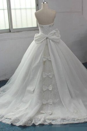 Robe de mariée en satin avec chiffon en organza de mode de bal avec nœud - Photo 2