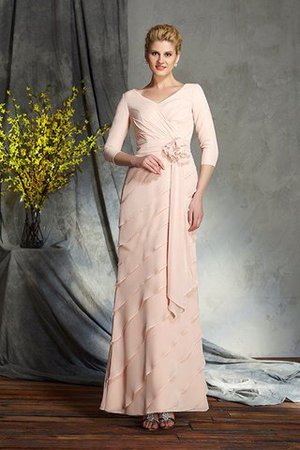 Robe mère de mariée naturel fermeutre eclair v encolure maillot en chiffon - Photo 4