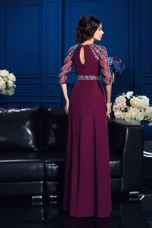 Normale Taille Perlenbesetztes Schaufel-Ausschnitt Sittsames Brautmutterkleid aus Chiffon - Bild 2