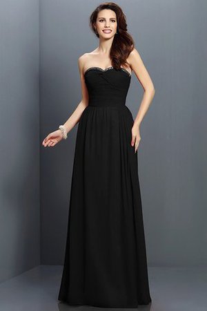 Robe demoiselle d'honneur ligne a avec zip en chiffon avec sans manches de princesse - Photo 2