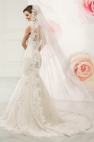 Abito da Sposa Elegante Lungo Senza Maniche Spazzola Treno con Applique sexy - Foto 2