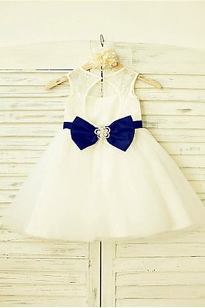 Robe de cortège enfant naturel encolure ronde avec fleurs en tulle de princesse - Photo 3