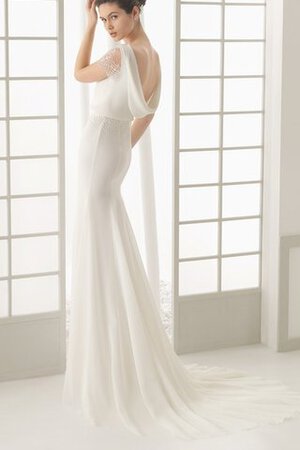 Robe de mariée classique modeste romantique de col bateau de fourreau - Photo 2