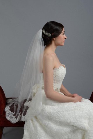 Abito da Sposa A Terra con Increspature Senza Maniche con Piega Naturale senza spalline - Foto 2