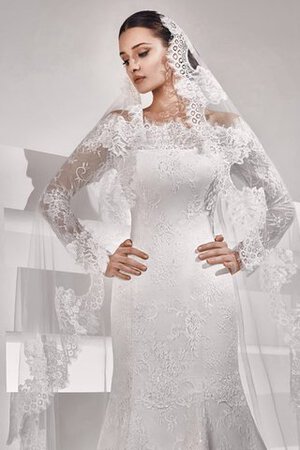 Robe de mariée naturel avec lacets jusqu'au sol de traîne courte maillot - Photo 3