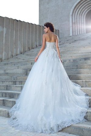 Abito da Sposa Coda A Strascico Cappella Lusso con Applique Senza Maniche Ball Gown - Foto 2