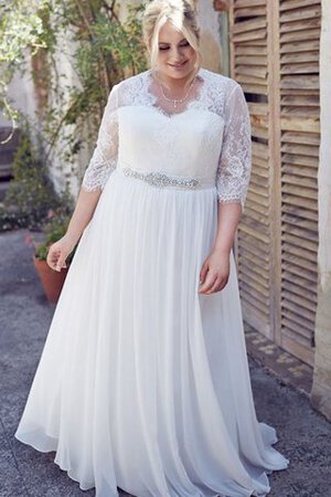 Elegante Vestido de Novia de Corte-A de Hasta el suelo de Plisado - Foto 1