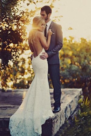 Vestido de Novia en Encaje de Maravilloso de Espalda Descubierta de Natural - Foto 2