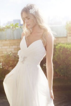 Abito da Sposa con Increspato a riva in Chiffon con Piega con Fiore Semplice - Foto 2