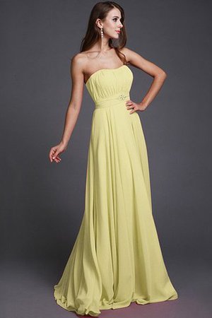 Robe demoiselle d'honneur longue naturel en chiffon ligne a jusqu'au sol - Photo 8