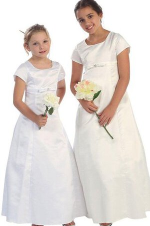 Robe de cortège enfant a-ligne avec manche courte bretelles spaghetti - Photo 4