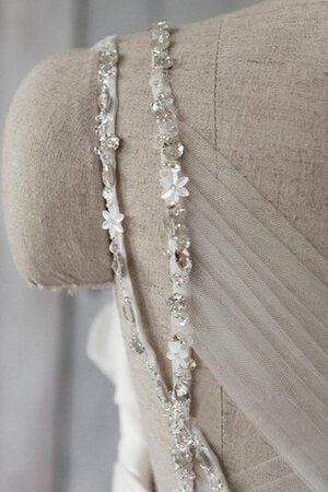 Strand A-Line natürliche Taile gerüschtes Brautkleid mit Kristall - Bild 4