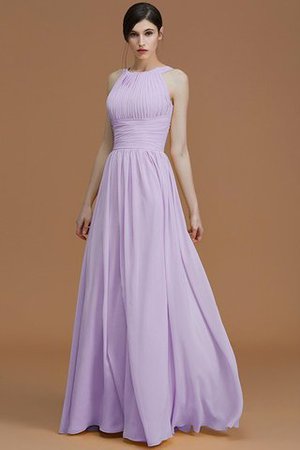 Robe demoiselle d'honneur avec zip a-ligne de princesse en chiffon manche nulle - Photo 25