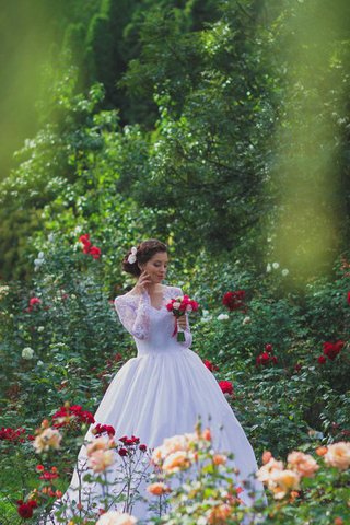 Robe de mariée pailleté simple a plage col en reine en tulle - Photo 2