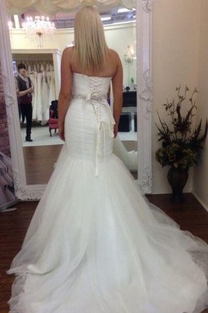 Robe de mariée distinguee manche nulle de sirène en tulle de col en cœur - Photo 2