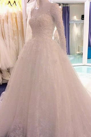 Abito da Sposa A-Line con Maniche Lunghe sogno in pizzo medievale Elegante - Foto 2